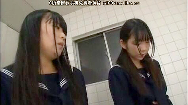 Yuzuka Shirai & Airi Sato Hot Lesbian Action in Boys' Toilet