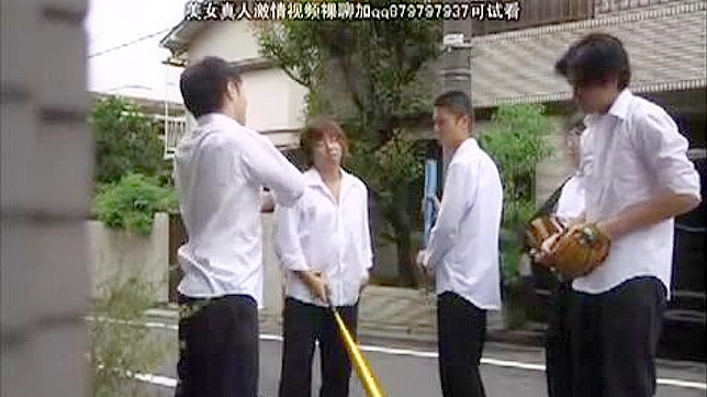 Japanese Skinny Housewife Humiliation by Son and his friends