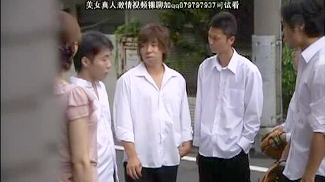 Japanese Skinny Housewife Humiliation by Son and his friends