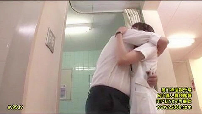 Naughty Nurse Secret Affair with Janitor in Hospital Bathroom