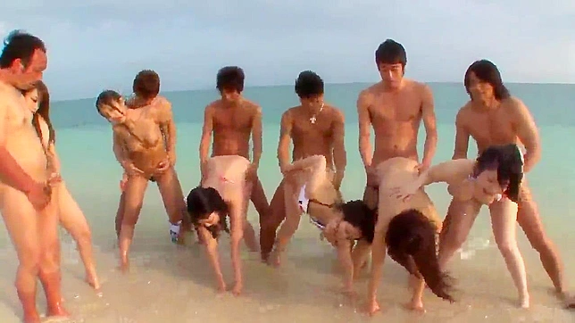 Unleashed Passion on the Beach - A Group of Asians Girls Go Wild in UNCENSORED Orgy