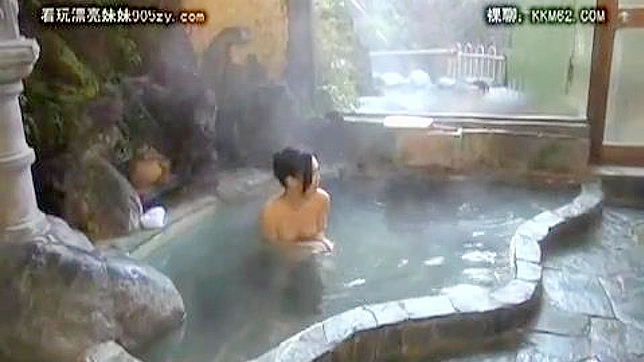 Asian MILF in Spa Center attracts attention with piss play and eager cock sucking.