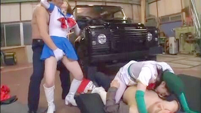 Sexy Supergirls' Foursome with Evil Guy in Japan