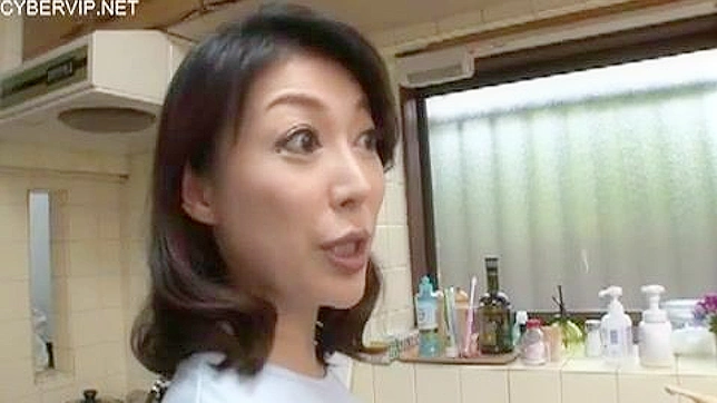 Japanese MILF catches son jerking off and joins in for hot masturbation session