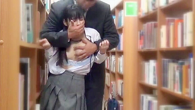 Oriental Schoolgirls' Secret Affair in the Library