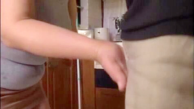 Evil Stepsons Blackmail and Fuck their Busty stepmom in the kitchen