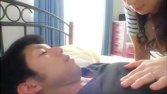 Busty Stepmom Ayumi Shinoda Morning Routine with Wakening Boy goes wild