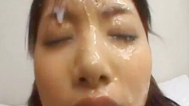 Nippon Schoolgirl Sensual Face Covered in Creamy Load