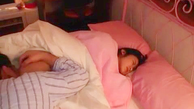 Oriental MILF Surprises sleeping teen daughter with wild sex
