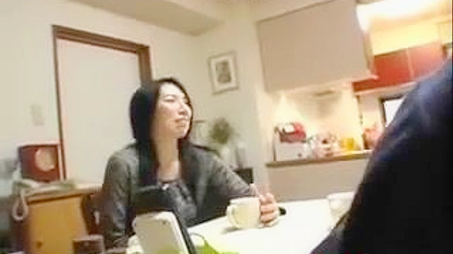 Japanese MILF Sensual Solo Session at Dinner