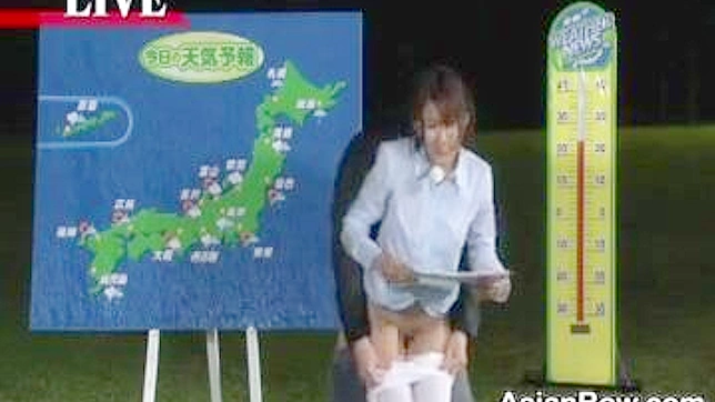 Weather Report Gone Wild! Japan Reporter Hot Sex on Air