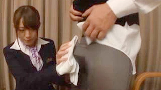 Oriental Clumsy Hostess' Sex act with hotel guest after beer spill accident