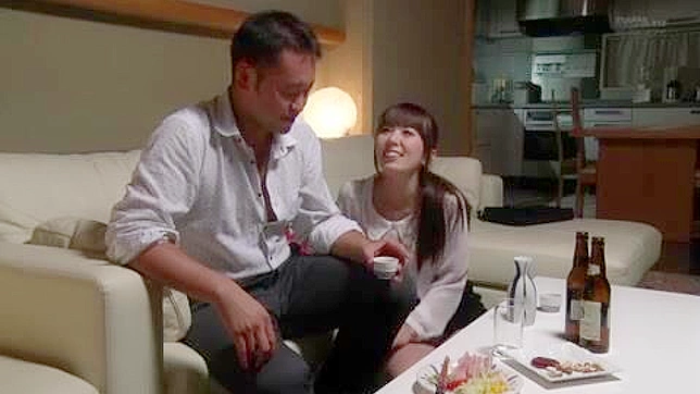 Yui Hatano Busty Wife Gets Assaulted by Drunk family friend next to sleeping husband
