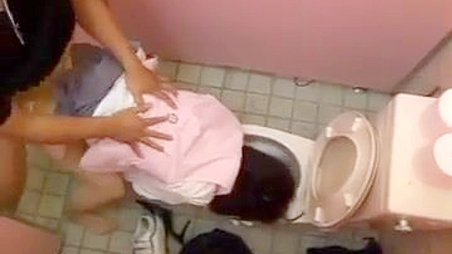 アジア人AV女優と公衆トイレで残酷な輪姦をする