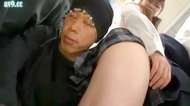 Public Bus Scandal - Creepy Perv Assaults Cute schoolgirl in crowded setting