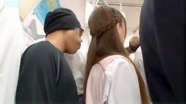 Public Bus Scandal - Creepy Perv Assaults Cute schoolgirl in crowded setting