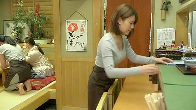 Terrible Turn on First Day - Busty Waitress Riko Honda Unimaginable Encounter