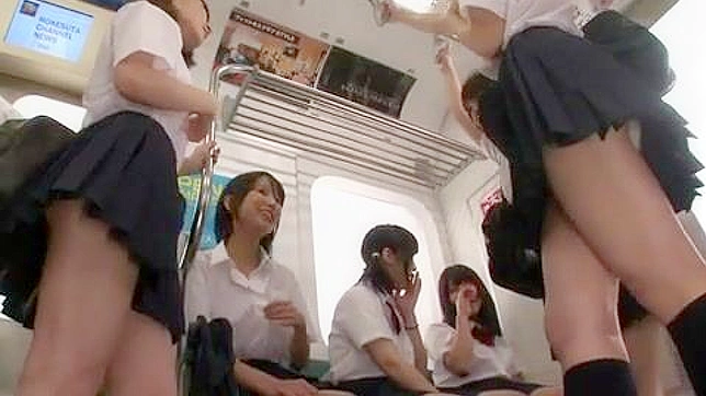 Subway Surprise - Group of Naughty schoolgirls tease old stranger and make journey fun