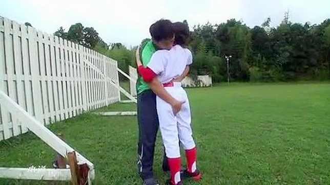 Asian Sporty Girl Wild Doggy Style Fuck on Baseball Court with Trainer