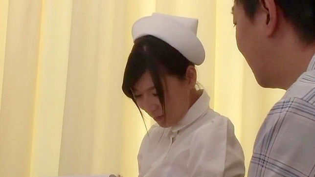 Naughty patient takes advantage of sexy nurse in steamy Oriental porn