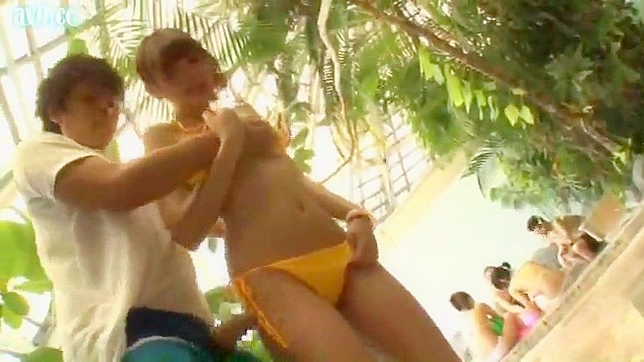 Sexy Nipponese Babe Gets Molested at Public Pool by Unknown Man