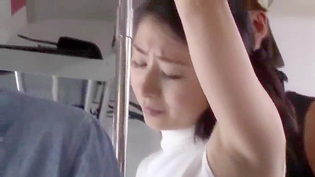 日本の熟女が満員電車で体を触られ犯される