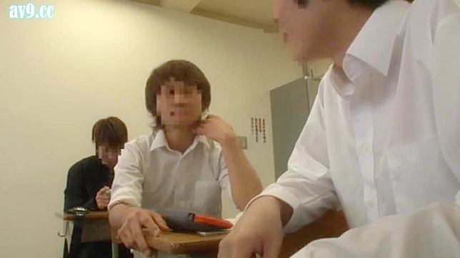 Japanese Milf Teacher Secret Tekoki Lesson with Shy Nerd student in classroom