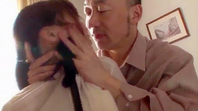 Taboo Love affair between young maid and son punished by strict dad in Japanese porn