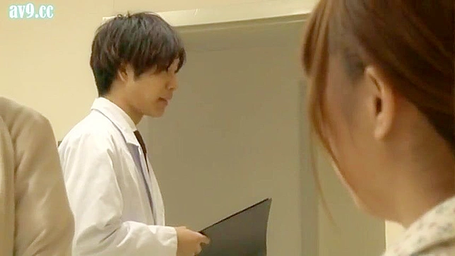 Busty Patient Gets Intimate with her Japanese Doctor in a Clinic Hallway