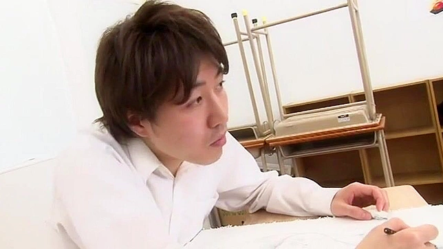 Busty Japanese Art teacher erotic drawing lesson goes viral