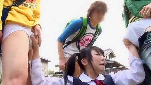 Naughty Schoolgirls Take Advantage of their Innocent classmate on her way home