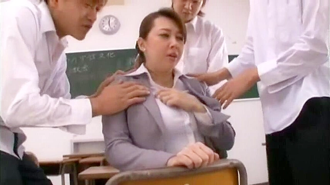 Blackmailing Busty Teacher Secret Sex tape with Students