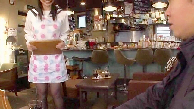 Asians Waitress Gets Surprised by Amorous Customer in Bar