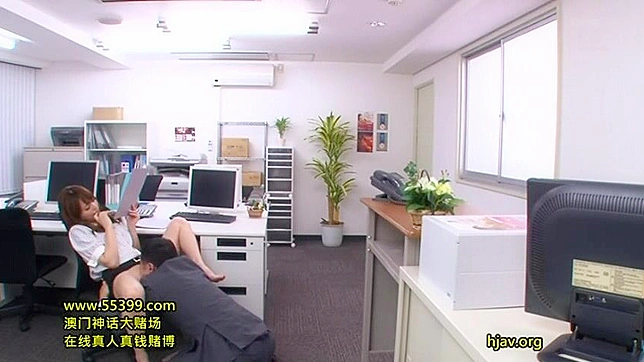 Secretary Office Romp with Coworker under Desk