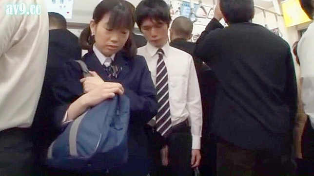 Nippon Schoolgirl Gets Banged in Public by Horny Boy on Packed Train