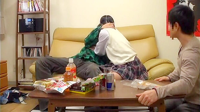 Japanese Threesome in Secret Bedroom Encounter