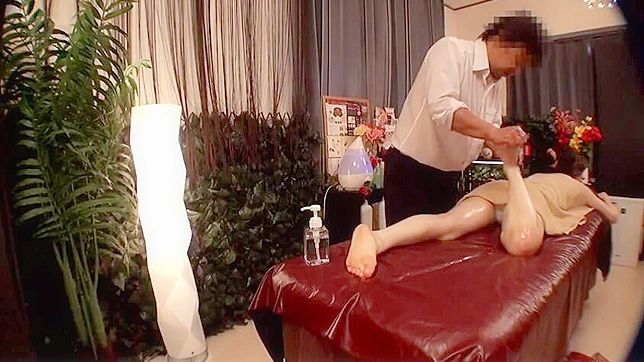 Horny Masseuse Gives Intense Pleasure on Massage Table