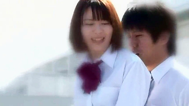 Sexy schoolgirls' bike ride leads to passionate encounter in Japan