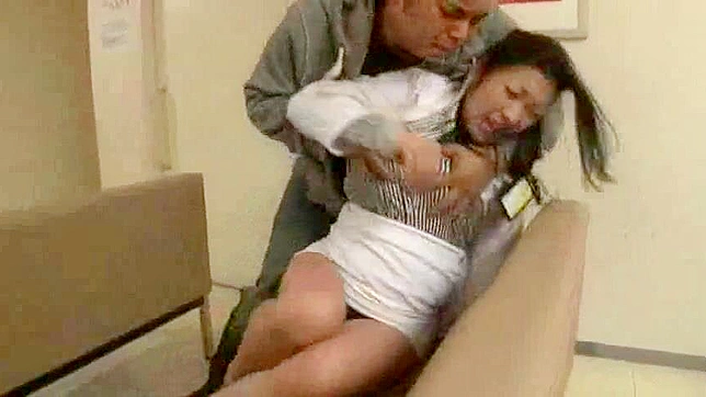 Busty doc Minako Komukai blows patient in waiting room