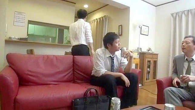 Oriental Boss Daughter Gets Fucked by Young guys while he watches