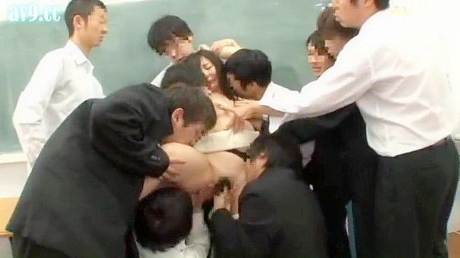Raw Japanese AV Teacher Brutally Gang Fucked by Students - Extreme XXX Porn