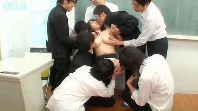 New Student Wild initiation at Asian school with Busty classmates