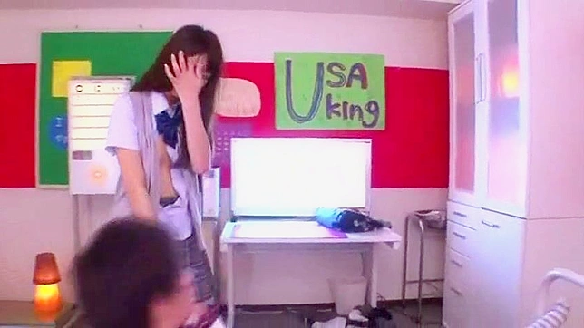 Unforgettable Lesson - Asian Schoolgirl Passionate Encounter with her Teacher in his Cabinet