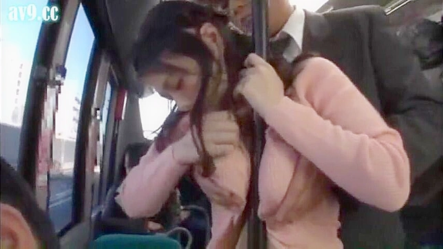 Public Pussy Play - Busty JAV Gets Nailed by Horny old guy on bus
