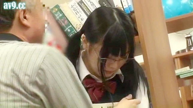 Nippon Schoolgirl Gets Naughty in the Library with Horny Old Guy
