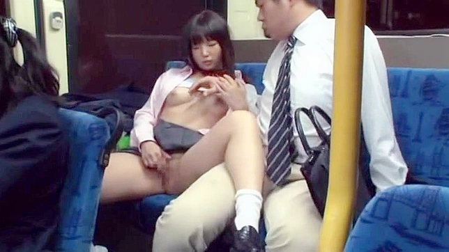 Public Bus Blowjob by Horny Asians Schoolgirl and Businessman