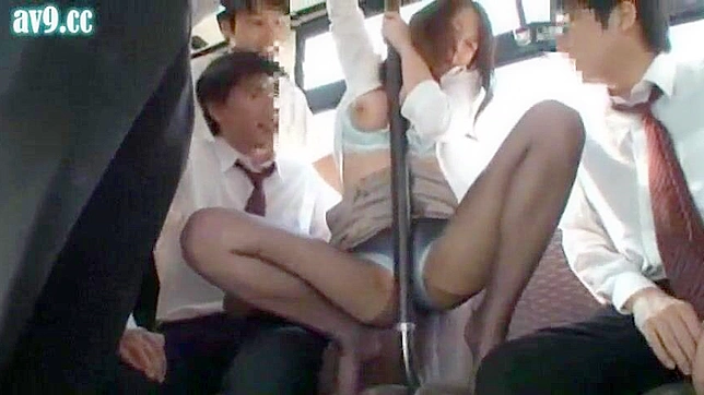 Sexy Students Surprise Young Prof with Steamy Ride on Bus during Exam Stress Relief