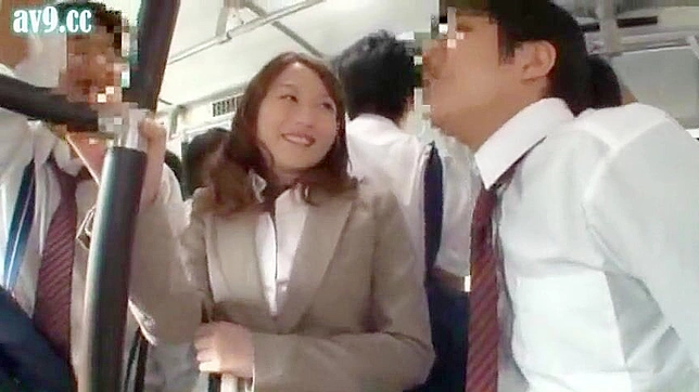 Sexy Students Surprise Young Prof with Steamy Ride on Bus during Exam Stress Relief
