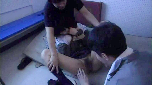 Torn between duty and desire, janitor takes advantage of captured schoolgirl