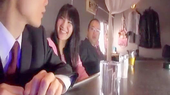 Blackmailing Boss Forces Japanese Girl to Blow him in front of boyfriend